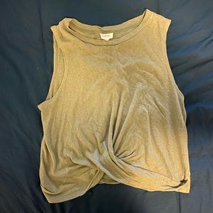 Deletta green twist front crop top